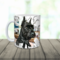 3D Giant Schnauzer breaking through ceramic mug. Personalized dog name coffee cup 11 oz Handmade dog breed coffee mug made by Tammi Oribello